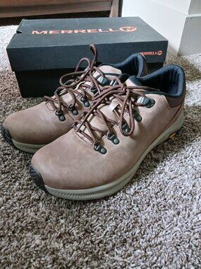 Merrell Men's brown leather Ontario hiker trainer hybrid shoes 14